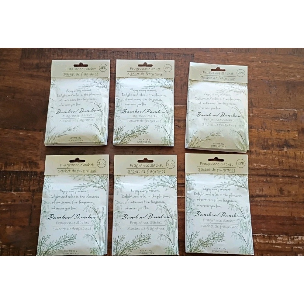 Fragrance Sachet  Bamboo Scented Sachets‎ Lot Of 6   2packs Each